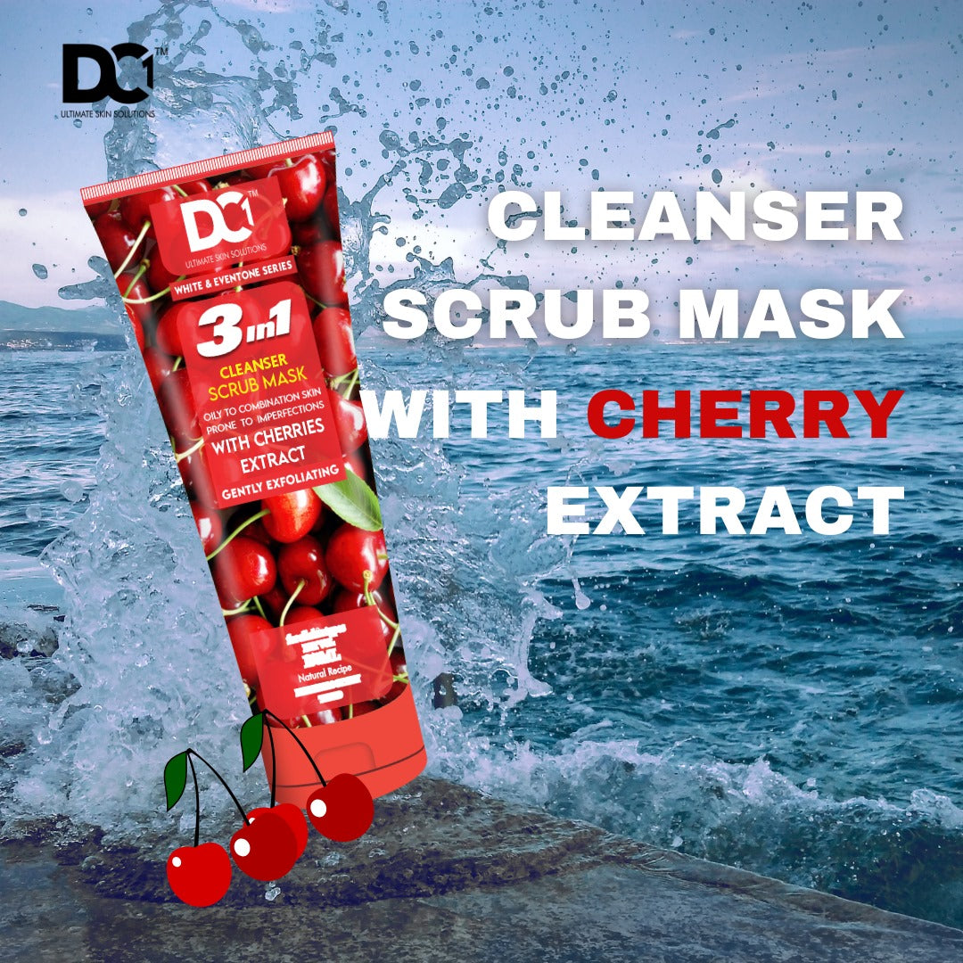 DC Ultimate Skin Solution White & Eventone 3-in-1 Cleanser Scrub Mask – Deep Cleansing, Exfoliating & Brightening Formula