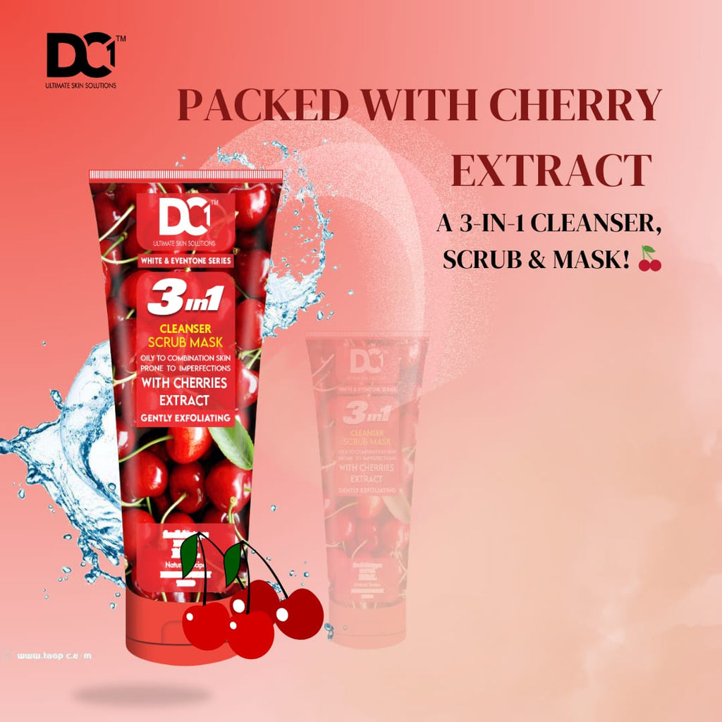 DC Ultimate Skin Solution White & Eventone 3-in-1 Cleanser Scrub Mask – Deep Cleansing, Exfoliating & Brightening Formula